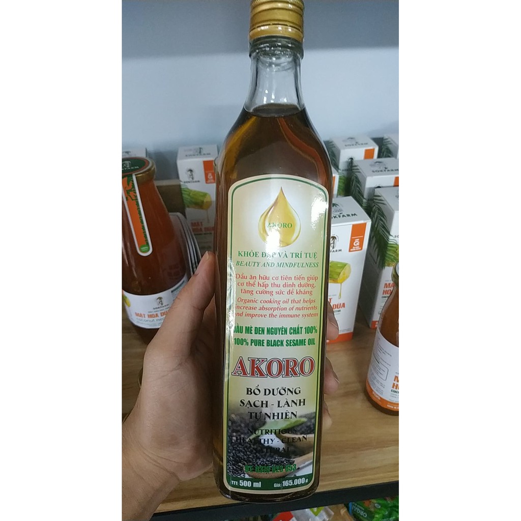 Dầu mè đen nguyên chất Akoro 500ml