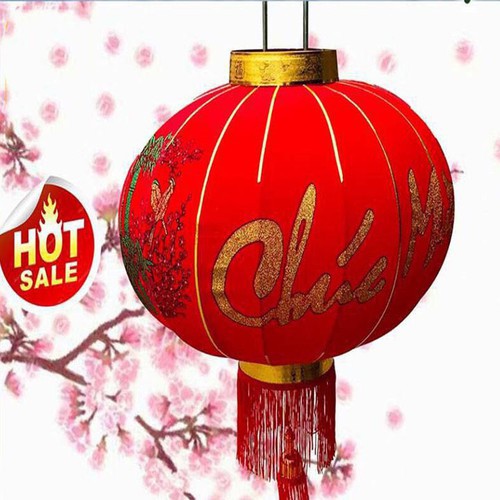 Đèn Lồng Vải Nhung Treo Tết Trang Trí Lễ Hội Size 60cm 80cm 100cm