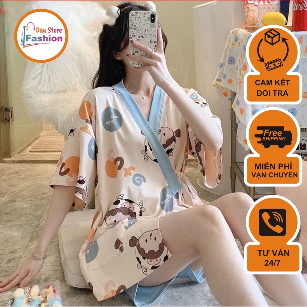Đồ bộ bầu - sau sinh - Mặc nhà - chất liệu cotton ( Đùi - tà vắt chéo )