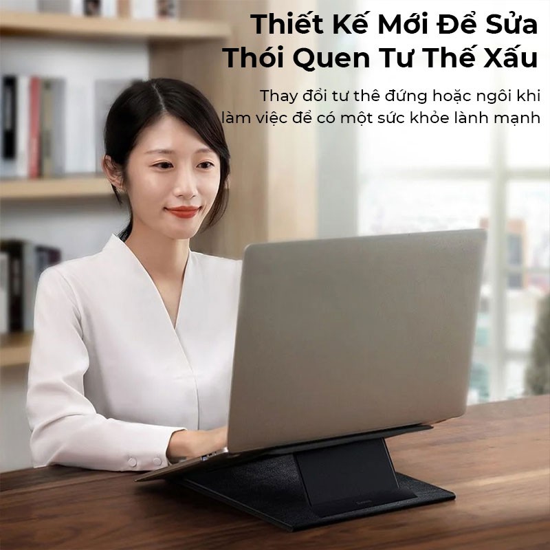 Giá Đỡ Macbook Baseus Ultra High Folding Laptop Stand Xếp Gọn Đa Dung Thay Đổi Nhiều Góc Độ, Hỗ Trợ Làm Việc Đứng