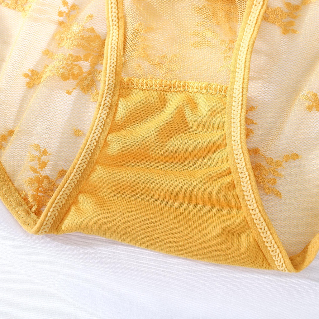 OCEANMAP Quần Lót Cotton Không Đường May Màu Trơn Đính Nơ Thời Trang Cho Nữ