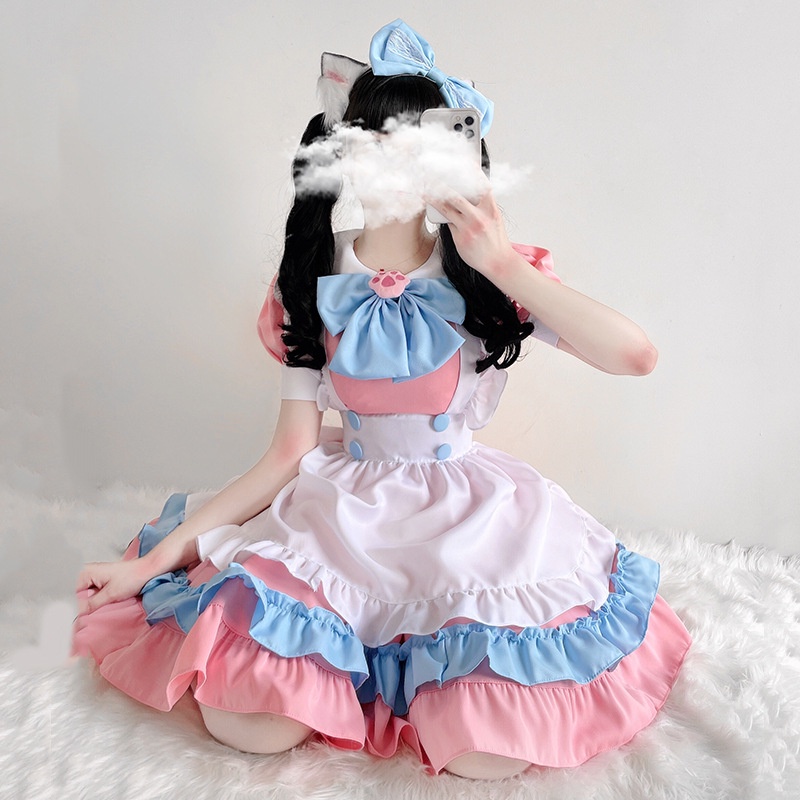 [MAID] Váy hóa trang hầu gái cosplay hồng dễ thương (CÓ SẴN)
