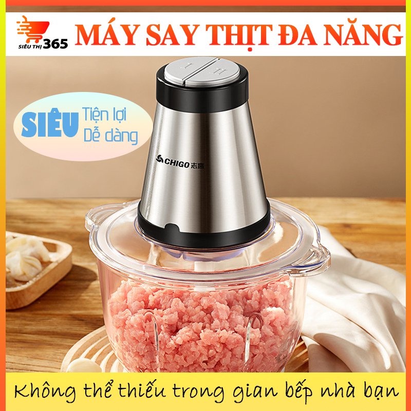 Máy xay thịt đa năng CHIGO bảo hành chính hãng 12 tháng, máy xay đa năng nhà bếp công suất 300W - khoẻ - tiện dụng 01