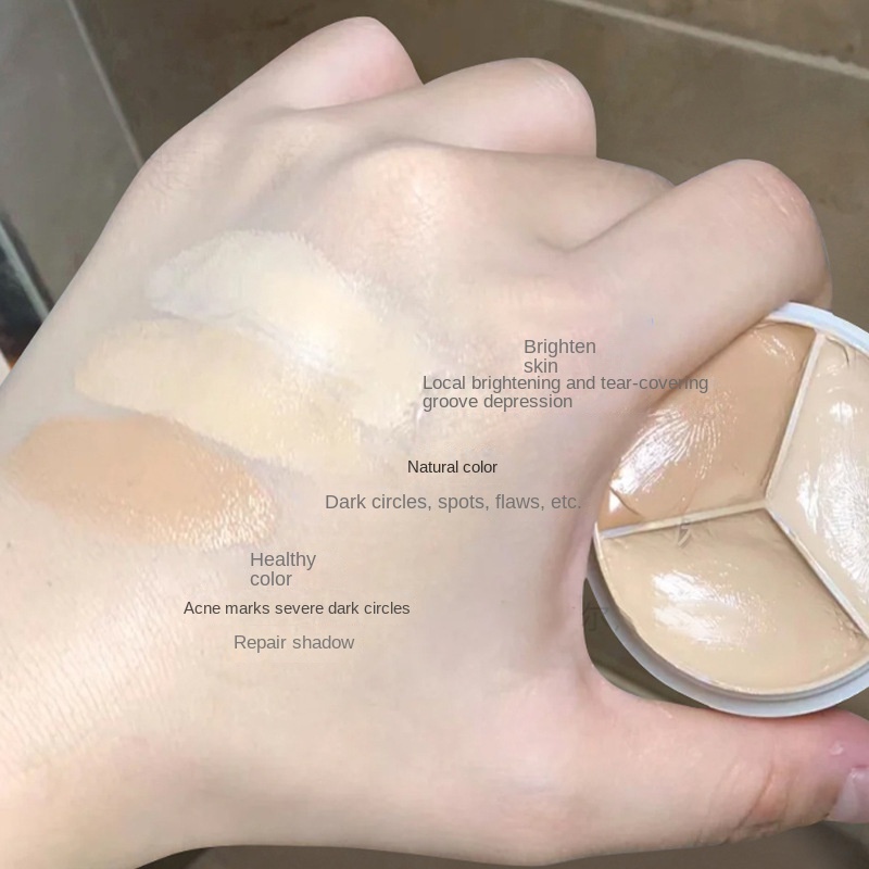Kem Nền Che Khuyết Điểm Ngọt Ngào Ba Màu Che Phủ Đốm Mụn Và Quầng Thâm Hiệu Quả