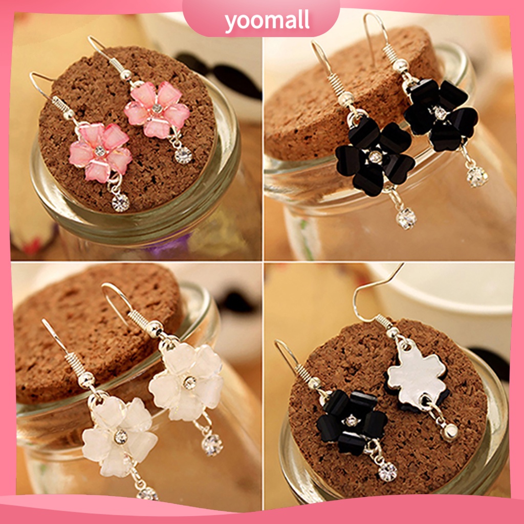 Đôi khuyên tai hoa đính đá thanh lịch cho nữ