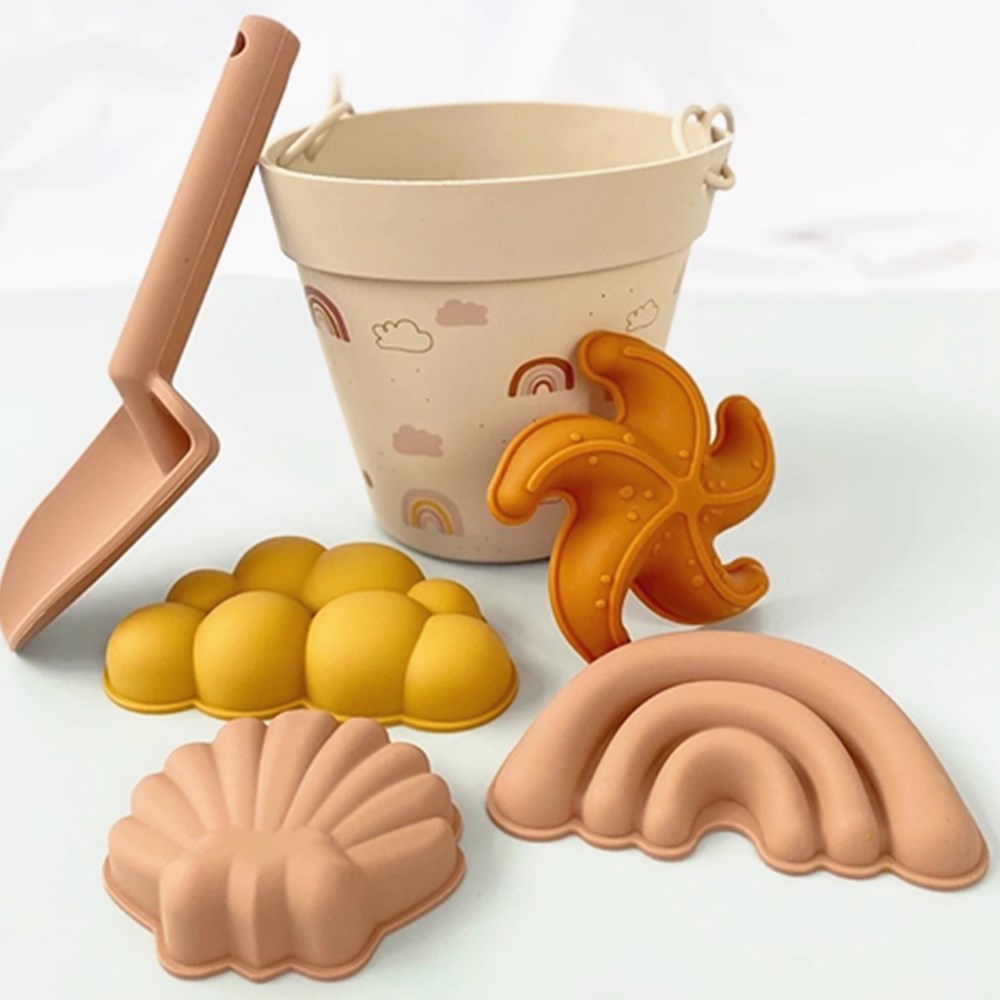 Bộ đồ chơi xúc cát bằng silicon nhiều hình dạng thú vị cho bé Bộ đồ chơi cát silicone cho trẻ em Xẻng đào cát bãi biển cho bé đồ chơi bãi biển