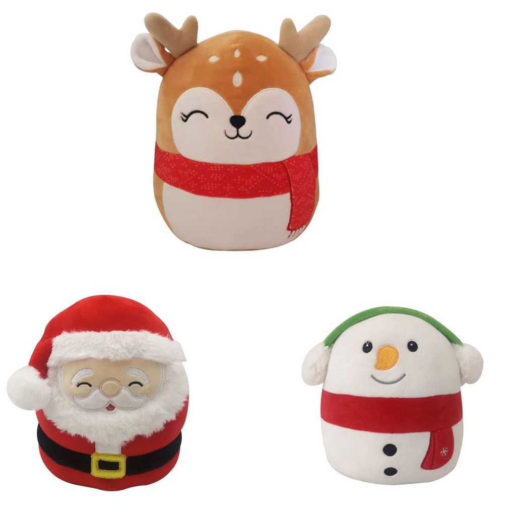 20cm Squishmallows Stuffed Toys Xmas Santa Claus Plush Plushie Doll Soft Squishmallow Pillow Animal Doll Kids Babys Birthday Xmas Gift