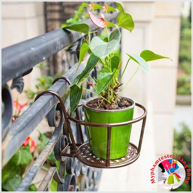 Giỏ sắt treo chậu cây, chậu hoa ban công fi 22 cm trang trí nhà cửa