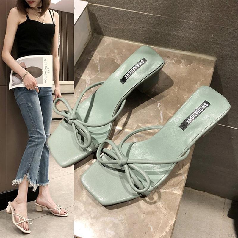 Dép Quai Ngang Đính Nơ Thời Trang Hàn Cho Nữ