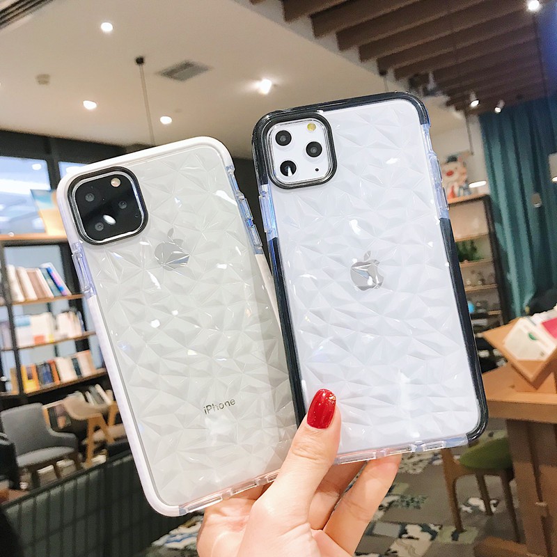 Ốp lưng iphone Viền màu chống trượt, chống va đập có vân 11 promax