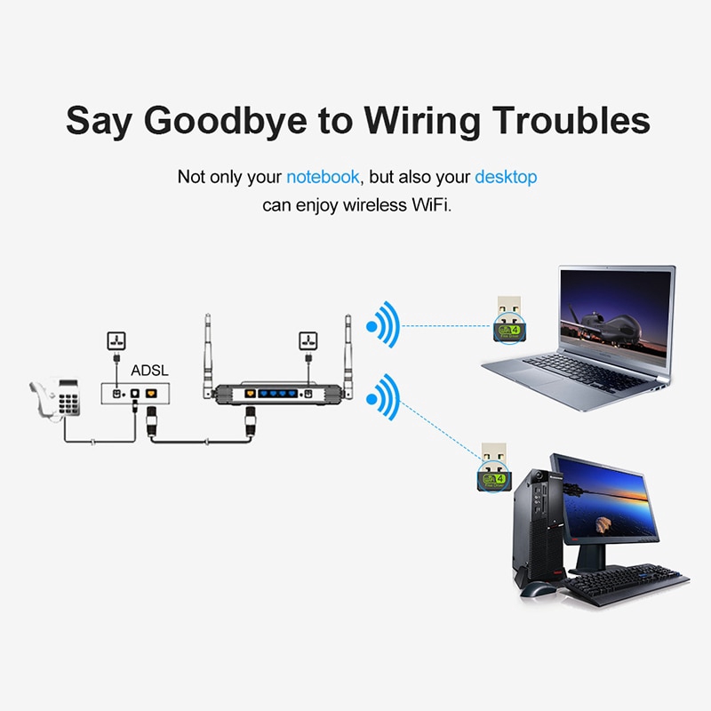 Usb Wifi 150mbps Thẻ Mạng Không Dây Cho Pc