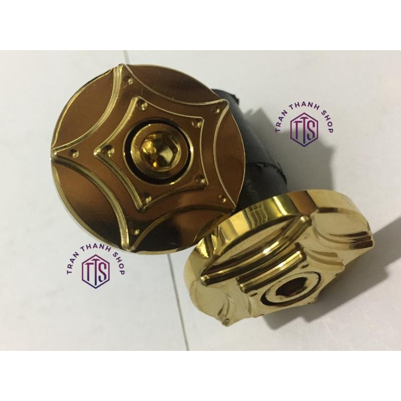 Gù tay lái xe máy INOX CNC - TTS2 (Vàng ánh kim )