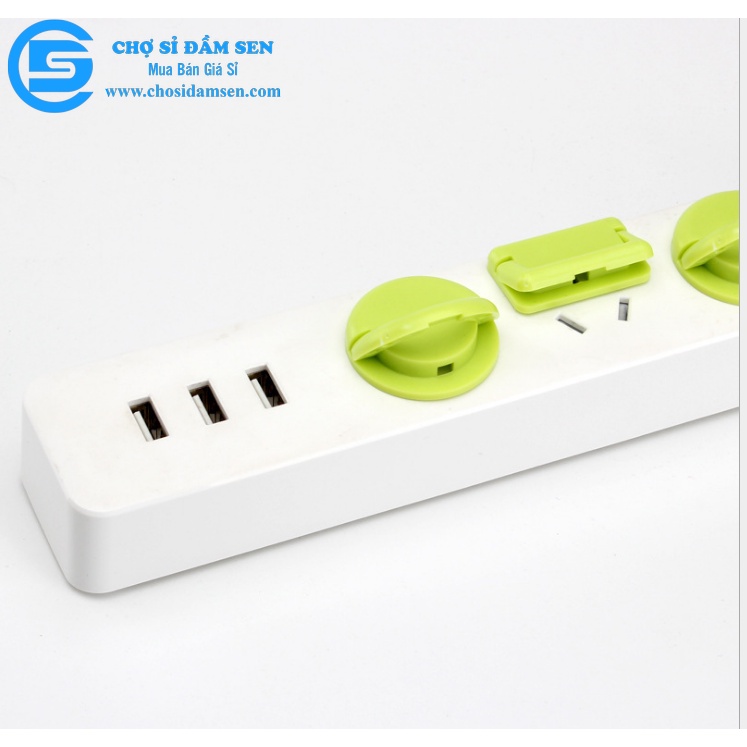 Combo 10 nút đậy ổ điện, an toàn cho bé, yên tâm cho mẹ G153-NBOD-10trang &amp; G153-NBOD-10xanh