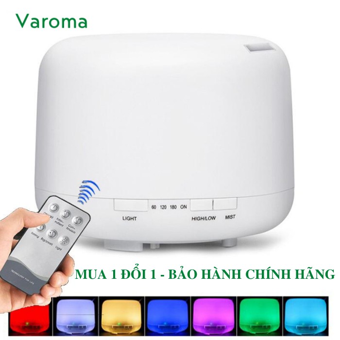 (Nhiều Mẫu) Máy phun sương tạo ẩm khuếch tán tinh dầu đèn Led 7 màu bảo hành 6 tháng VAROMA MX02