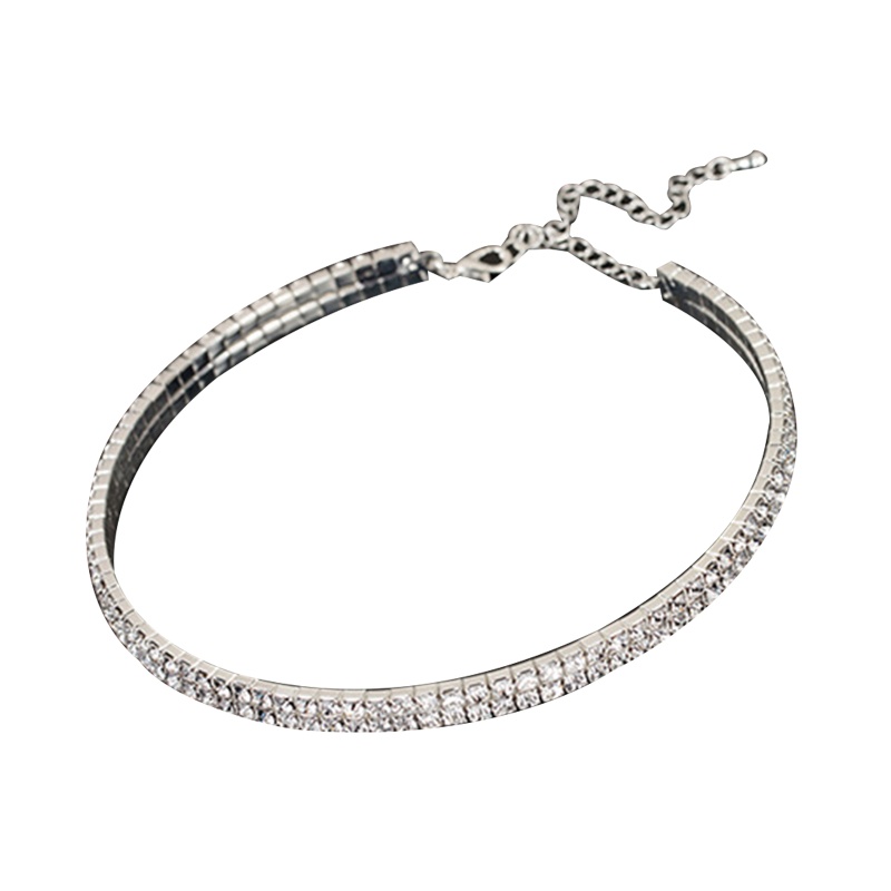 Vòng Cổ Choker Đính Đá Kim Cương Giả Nhiều Lớp Thời Trang 2-5 Hàng