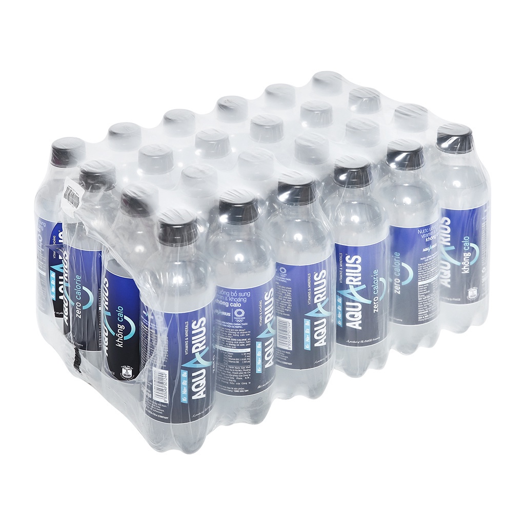Thùng 24 chai nước uống vận động Aquarius Zero 390ml - Bù nước - Bù khoáng - Thức uống thể thao cho ngày dài năng động