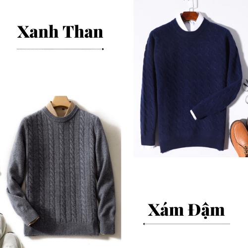 Áo Len Nam Vặn Thừng Cổ Tròn Chất Dày Đẹp FAVITI AL81