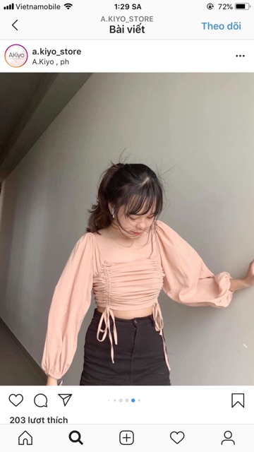 🌷Áo Croptop Cổ Vuông Nhúng Rút Eo