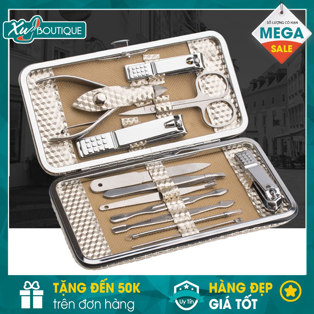 Bộ Dụng Cụ Cắt, Bấm Dũa Móng Tay, Lấy Ráy Tai, Que Nặn Mụn Màu Gold Cao Cấp