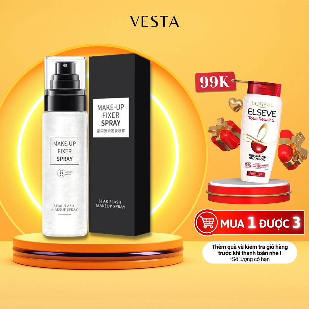 Xịt Khóa Trang Điểm Cồ Định Lớp Make Up - Khóa Nhũ Nền Star Flash Spray 8 Hours Wear 100ml