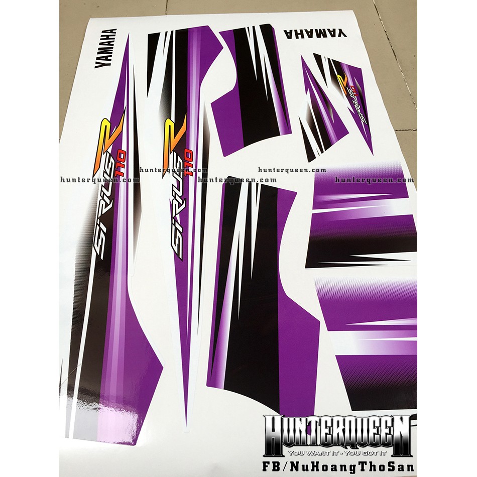 Tem rời Sirius - Tem R, trắng tím - Thiết kế theo yêu cầu, chỉnh sửa theo ý. Sắc nét, bền màu