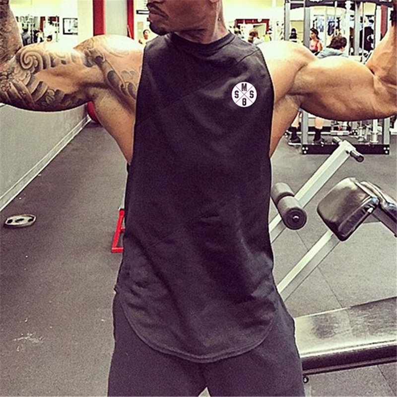 Áo Thun Không Tay Cổ Tròn In Chữ Cơ Bắp Hàng Mới Dành Cho Nam Tập Gym