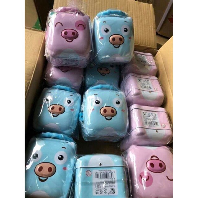 ( siêu cute ) két sắt mini hình con heo kèm móc khóa và quai xách tiện lợi