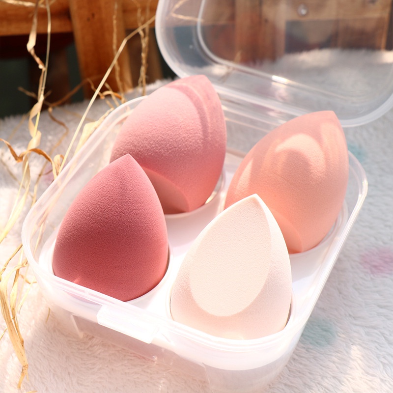 Skinyo Set 4 Mút Trang Điểm Hình Trứng / Trứng / Mút Tán Kem Nền / Mút Trang Điểm Hình Oval / Dễ Pha Trộn / Mềm Mại Sử Dụng