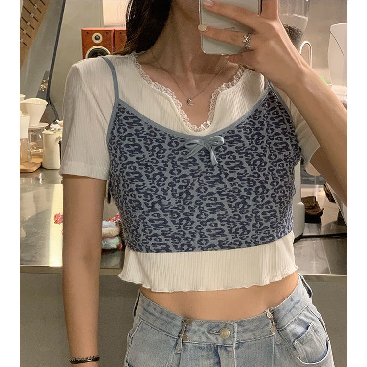 Áo Hai Dây Họa Tiết Da Báo Thời Trang Cho Nữ Sinh | BigBuy360 - bigbuy360.vn