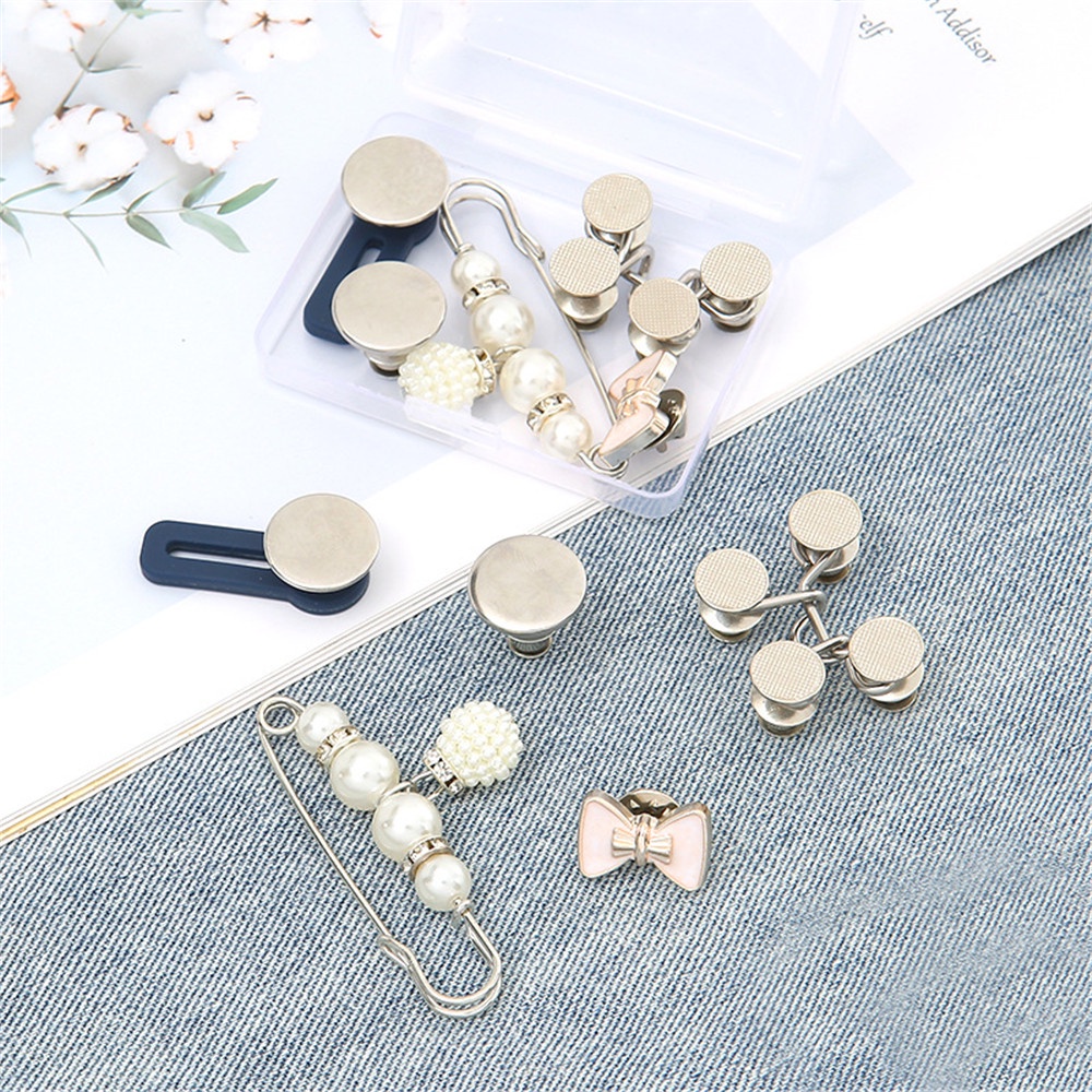 Bộ 10 nút thắt lưng bằng kim loại không đục lỗ hình hoa cúc nhỏ điều chỉnh được