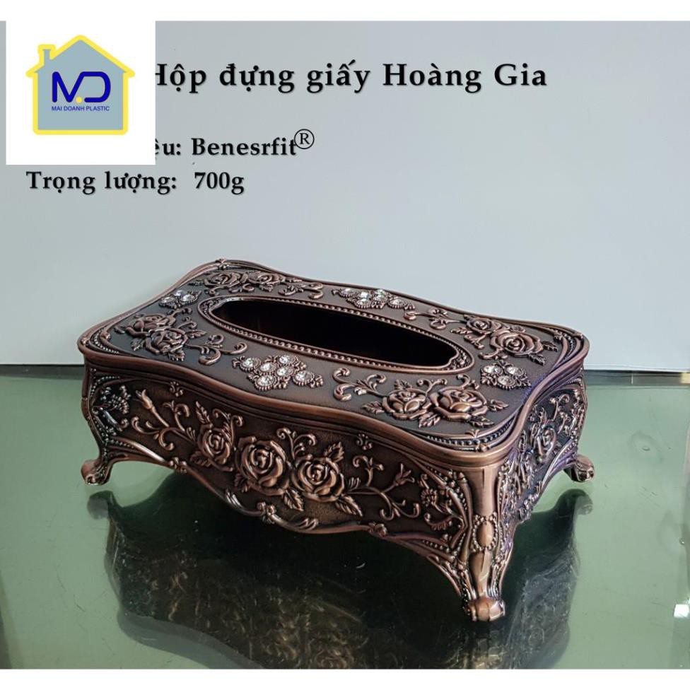 (siêu phẩm) Hộp đựng giấy Hoàng Gia hợp kim (Hàng Thủ Công)