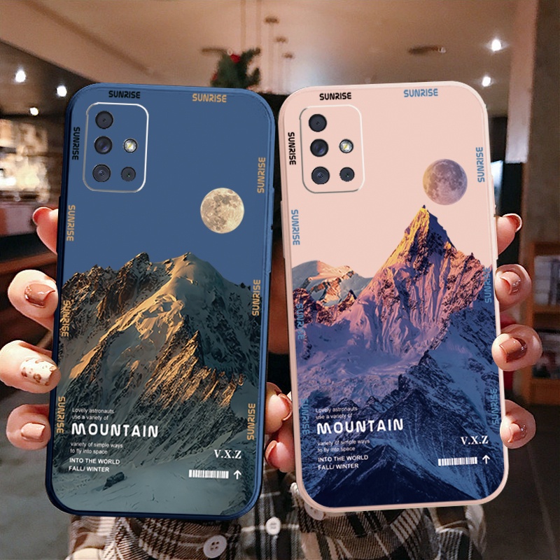 Ốp Điện Thoại Cạnh Vuông In Hình Núi Senery Cho Samsung Galaxy A31 A32 4G A52 A72 5G A11 A51 A71 A10S A50 A30S A20S M42
