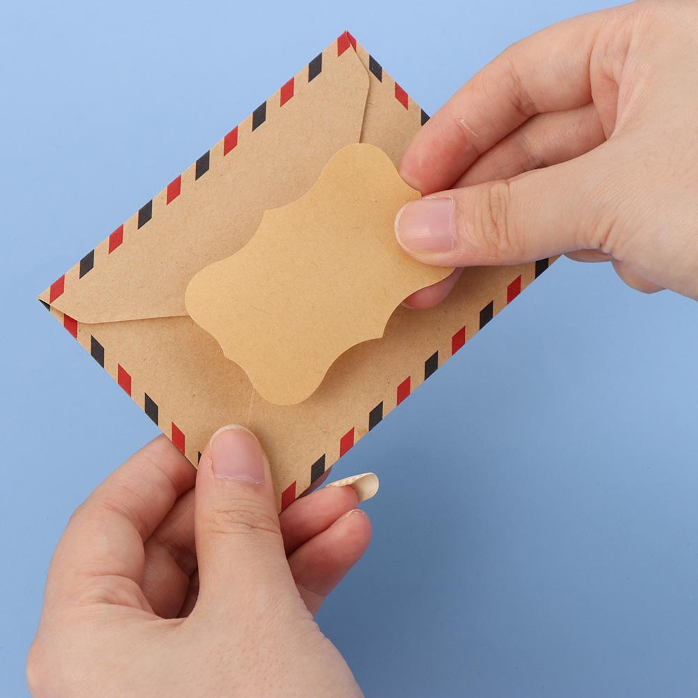 Set 45 Nhãn Dán Trang Trí Bánh DIY Bằng Giấy Kraft