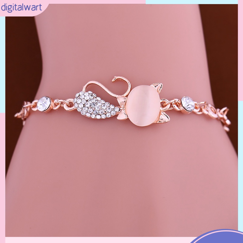 Vòng Tay Mặt Mèo Đính Đá Thời Trang