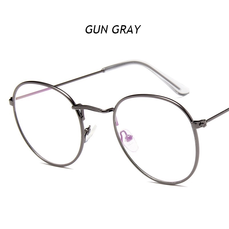 (KIQI-FASHION) COD Mắt kính gọng tròn chống ánh sáng xanh phong cách Hàn Quốc thời trang cho nam và nữ