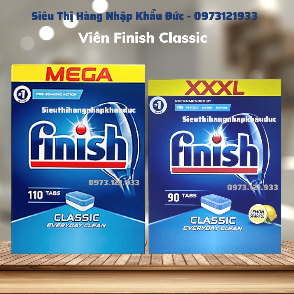 Viên rửa bát Finish Classic 110v/hộp [ Chính Hãng - tiết kiệm vô địch, rẻ vô địch]