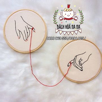 HANDMADE Bộ Tranh Thêu Chữ Thập Tự Làm Họa Tiết ĐÔI TAY/ NGHỀ THÊU HOOP TRANG TRÍ NHÀ / BÁCH HÓA NA NA