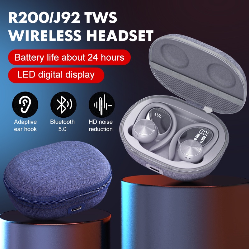 ⭐Bán Chạy Nhất⭐2022 Mới R200/J92 TWS Tai Nghe Bluetooth 5.0 Thể Thao Chống Thấm Mồ Hôi Tai Dây LED Hiển Thị Kỹ Thuật Số Không Dây Tai Nghe