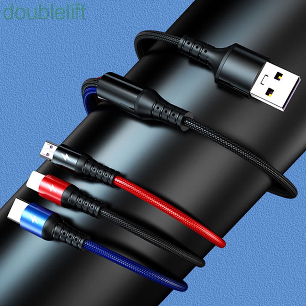 Cáp sạc nhanh 3 trong 1 loại C cho Android iPhone