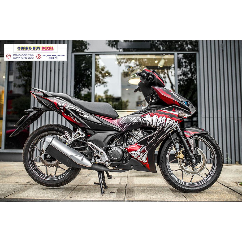 Tem trùm Winner X ♦FREESHIP♦ đỏ bạc đen Venom, độ dán team decal xe thiết kế rẻ đẹp theo yêu cầu