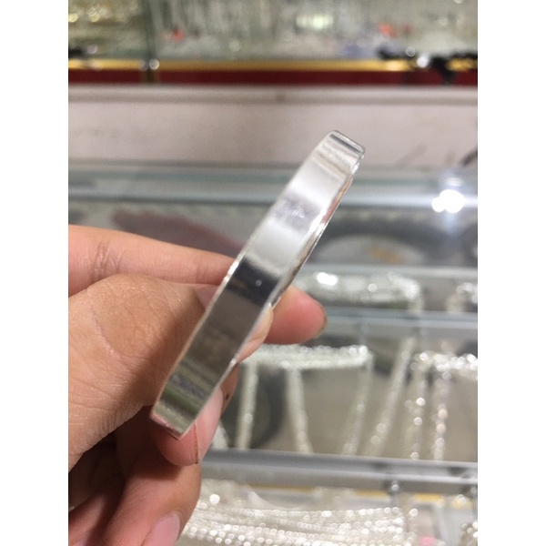 vòng tay trơn bạc không khoá