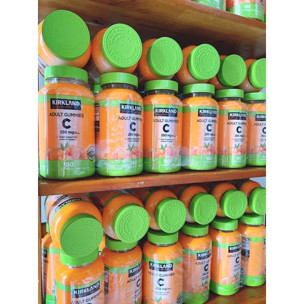 Kẹo dẻo bổ sung Tăng sức đề kháng, chống oxy hóa Vitamin C Kirkland Adult Gummies C 250mg hộp 180 viên của Mỹ