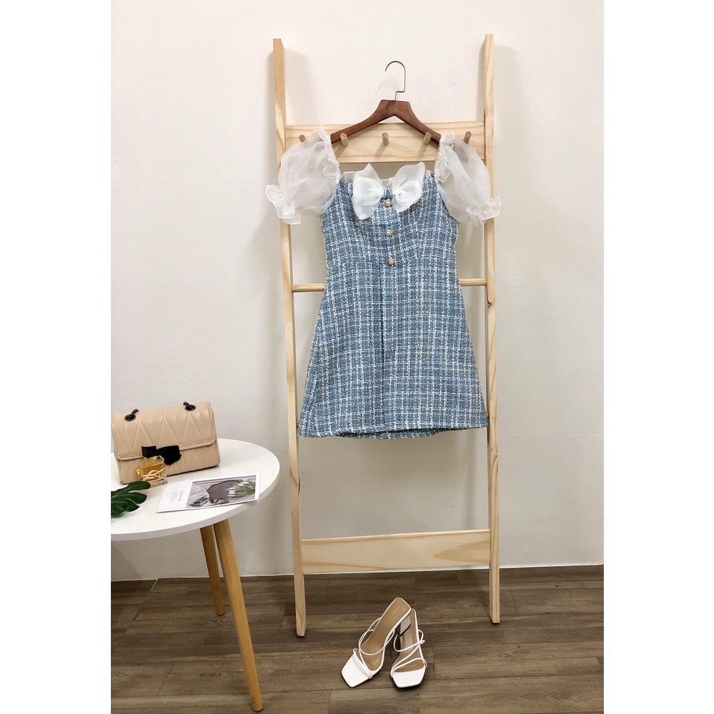 Đầm dạ tay phồng