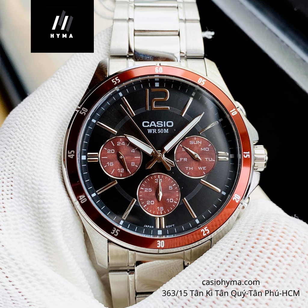 Đồng hồ nam dây thép Casio MTP 1374D-5AV Bảo hành 1 năm- PIn trọn đời Hyma watch