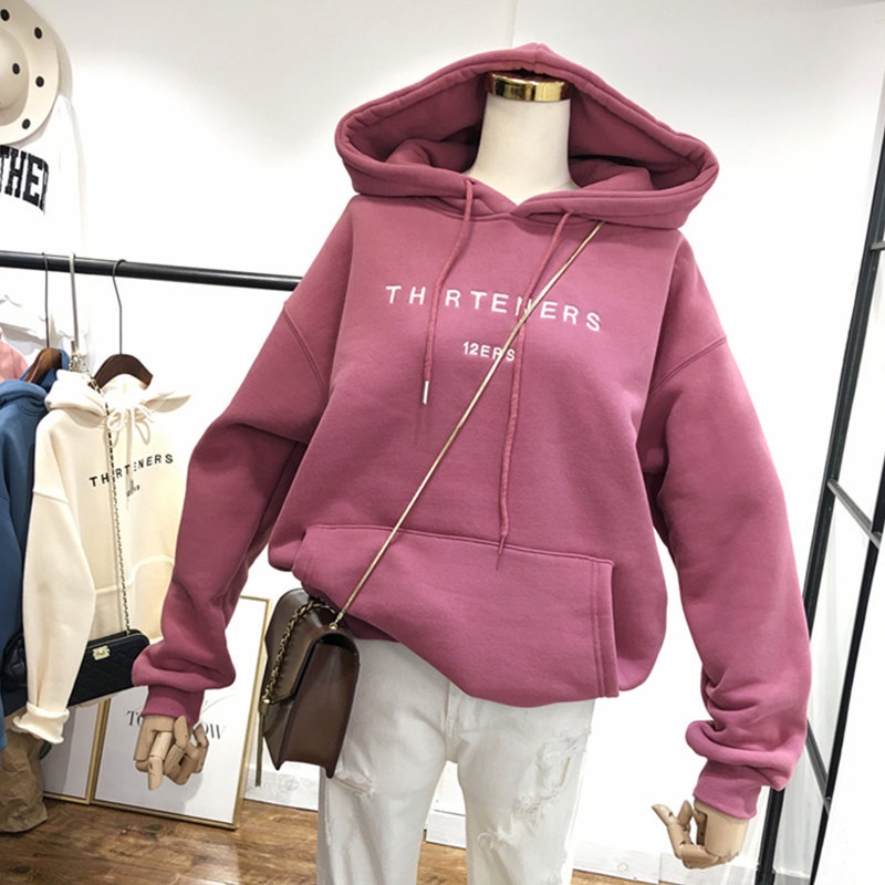 Mới Áo Hoodie Tay Dài Dáng Rộng Phong Cách Hàn Quốc Thời Trang Cho Nữ | BigBuy360 - bigbuy360.vn