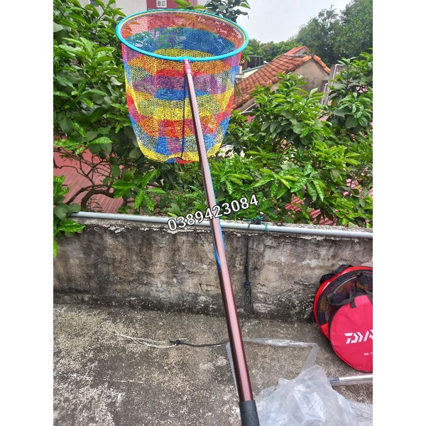 Vợt vớt cá carbon shimano siêu nhẹ săn hàng, vợt xúc cá