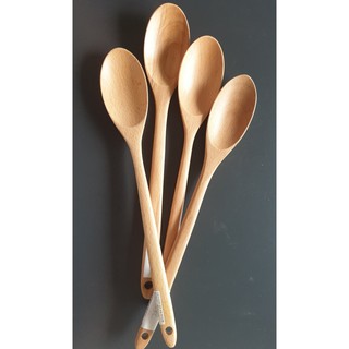 Thìa gỗ hàn quốc cán dài cao cấp làm từ gỗ Nhãn tự nhiên chính hãng CAGO dùng để ăn cơm pha trà múc mật