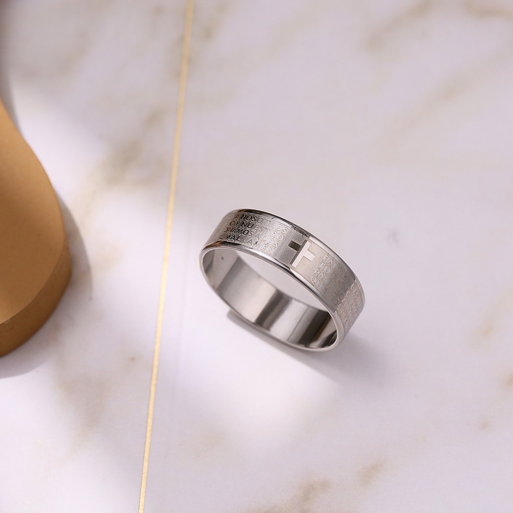 Nhẫn đeo tay bằng thép titan kiểu dáng đơn giản thời trang