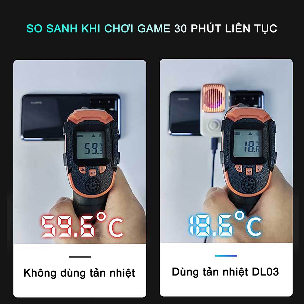 Quạt tản nhiệt điện thoại MEMO DL03 gaming sò lạnh led RGB làm mát nhanh khi chơi game giảm giật lag tăng tuổi thọ pin