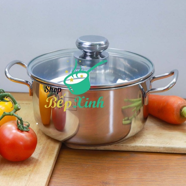 Nồi inox FiveStar Standard 3 đáy sandwich bếp từ, tặng 1 muỗng canh ( 16cm/18cm/20cm/24cm )- nồi inox bếp từ cao cấp